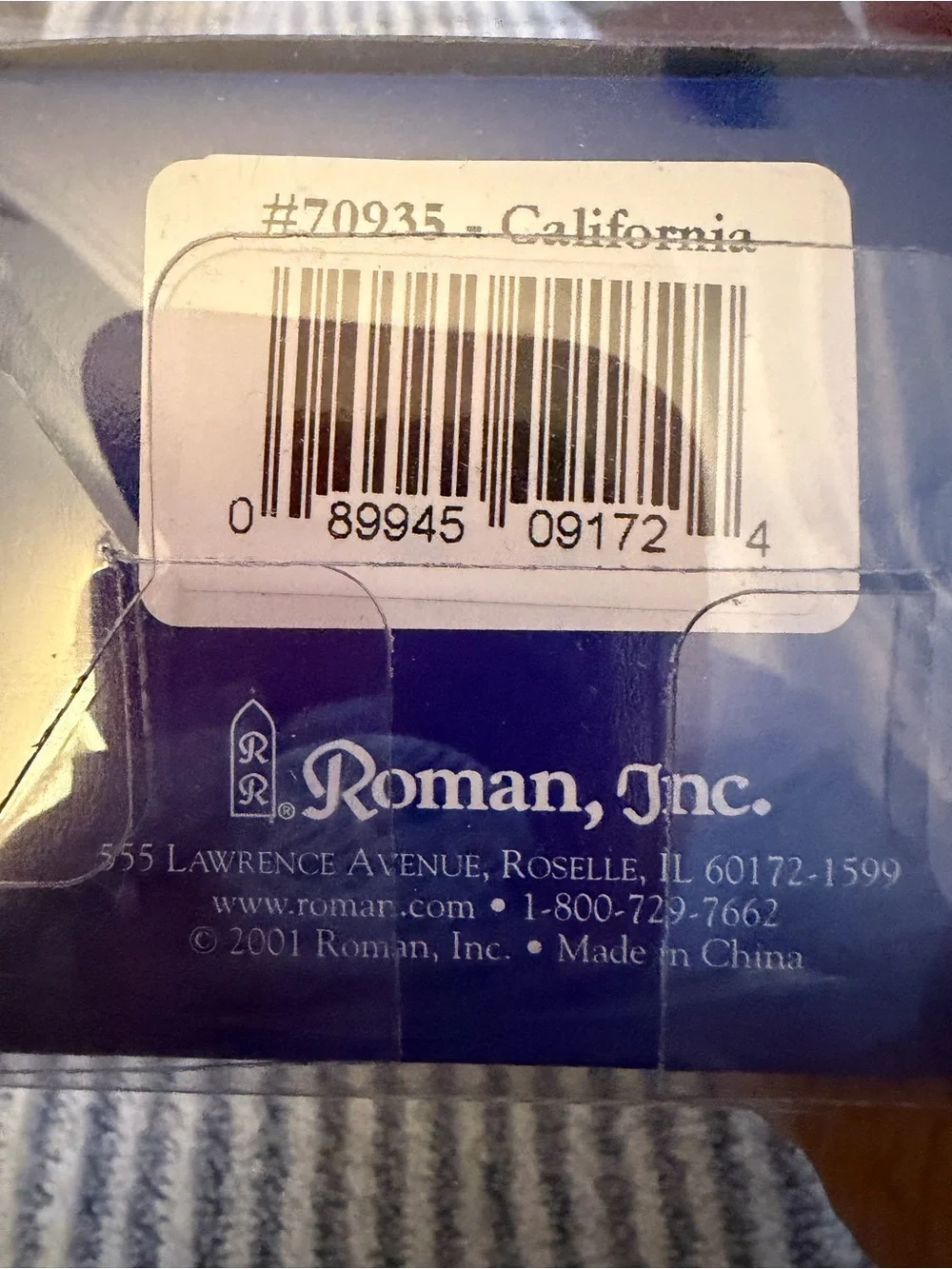 Roman, Inc. State Snowman Christmas Ornament California